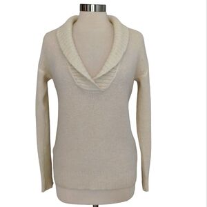 J.Crew Mohair Sweater XS Shawl Collar Cream Style 20824 Green Label